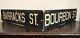 Authentic Vintage New Orleans Bourbon & Barracks St. French Quarter Signs, 1970s