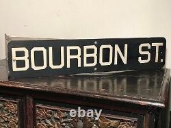 AUTHENTIC VINTAGE NEW ORLEANS BOURBON & BARRACKS ST. FRENCH QUARTER SIGNS, 1970s