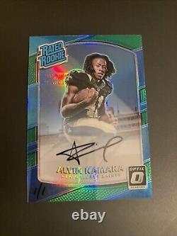 Alvin Kamara 2017 Donruss Optic #199 Rookie Auto Panini Honors GREEN Holo 1/1