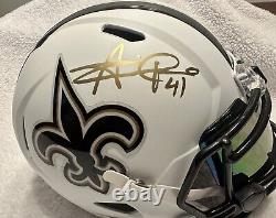 Alvin Kamara Autographed Saints Lunar Eclipse Full Size Helmet Beckett