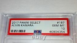 Alvin Kamara PSA 10 Gem Mint 2017 Panini Select #167 card New Orleans Saints