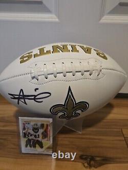 Alvin Kamara Signed NFL New Orleans Saints White Logo Football Beckett Authentic