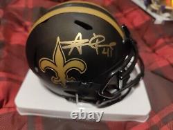 Alvin Kamara Signed New Orleans Saints Eclipse Mini Speed Helmet BAS