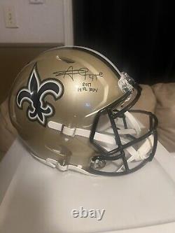 Alvin Kamara Signed New Orleans Saints Speed Authentic NFL Helmet with ROY 17