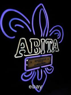 Authentic ABITA RESTORATION Neon Beer Sign / Bar Light New Orleans Saints