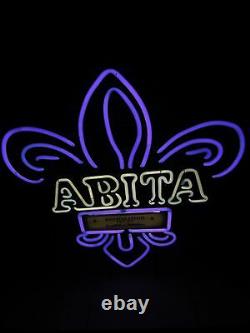 Authentic ABITA RESTORATION Neon Beer Sign / Bar Light New Orleans Saints