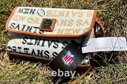 Authentic Dooney & Bourke New Orleans Saints Wristlet Purse Leather Strap NFL