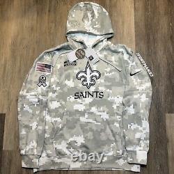 Authentic Nike New Orleans Saints 2024 Salute to Service Hoodie Camo Pullover