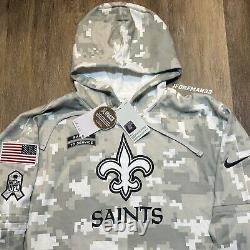 Authentic Nike New Orleans Saints 2024 Salute to Service Hoodie Camo Pullover