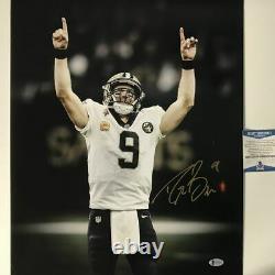 Autographed/Signed DREW BREES New Orleans Saints 16x20 Photo Beckett BAS COA