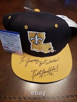 Billy Joe Hobert Signed Vintage New Orleans Saints Hat NWT PSA