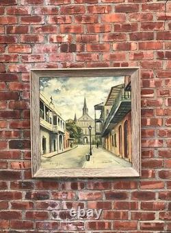 Bourbon St View Of St Louis Cathedral New Orleans Painting By Harold Quistgaard