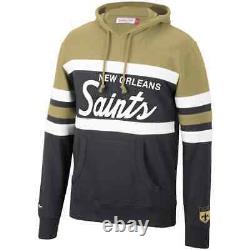 Brand New NFL New Orleans Saints Mitchell & Ness Head Coach Pullover Hoodie NWT