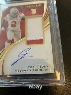 CHASE YOUNG 2020 PANINI IMMACULATE Graded BGS ROOKIE PATCH AUTO 01/99 OHIO STATE