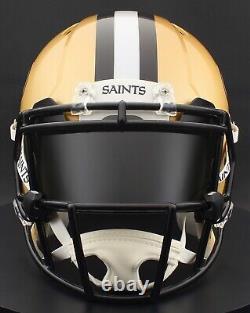 CUSTOM NEW ORLEANS SAINTS Full Size NFL Riddell SPEED Football Helmet