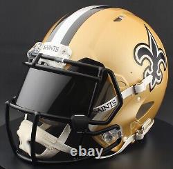 CUSTOM NEW ORLEANS SAINTS Full Size NFL Riddell SPEED Football Helmet