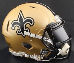 CUSTOM NEW ORLEANS SAINTS Full Size NFL Riddell SPEED Football Helmet