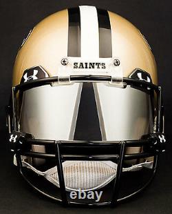 CUSTOM NEW ORLEANS SAINTS NFL Riddell Deluxe REPLICA Football Helmet