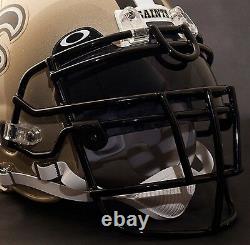 CUSTOM NEW ORLEANS SAINTS NFL Riddell Deluxe REPLICA Football Helmet