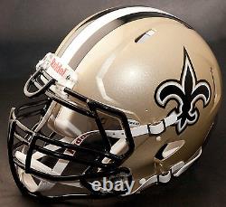 CUSTOM NEW ORLEANS SAINTS NFL Riddell Full Size SPEED Football Helmet