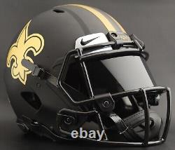 CUSTOM NEW ORLEANS SAINTS NFL Riddell SPEED Authentic Football Helmet ECLIPSE