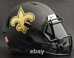 CUSTOM NEW ORLEANS SAINTS NFL Riddell SPEED Authentic Football Helmet ECLIPSE