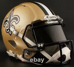 CUSTOM NEW ORLEANS SAINTS NFL Riddell Speed AUTHENTIC Football Helmet