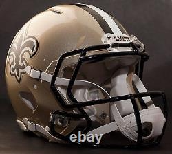 CUSTOM NEW ORLEANS SAINTS NFL Riddell Speed AUTHENTIC Football Helmet