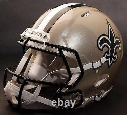 CUSTOM NEW ORLEANS SAINTS NFL Riddell Speed AUTHENTIC Football Helmet