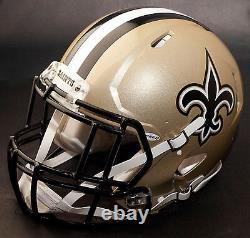 CUSTOM NEW ORLEANS SAINTS NFL Riddell Speed AUTHENTIC Football Helmet