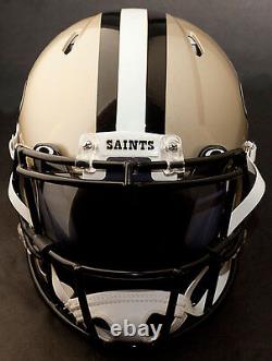 CUSTOM NEW ORLEANS SAINTS NFL Riddell Speed AUTHENTIC Football Helmet