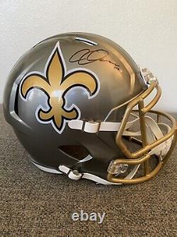 Chris Olave New Orleans Saints Beckett COA Signed Helmet These R Jacked Box