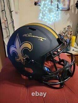 Chris Olave New Orleans Saints black matte Authentic Full Size Helmet Auto