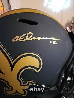 Chris Olave New Orleans Saints black matte Authentic Full Size Helmet Auto