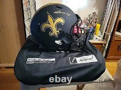 Chris Olave New Orleans Saints black matte Authentic Full Size Helmet Auto