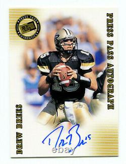 DREW BREES 2001 Press Pass Signature Edition Certified Auto Autograph Card SP AU