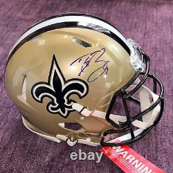 DREW BREES Signed Full-Size New Orleans SAINTS Authentic Helmet Beckett (BAS)