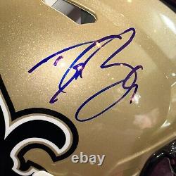 DREW BREES Signed Full-Size New Orleans SAINTS Authentic Helmet Beckett (BAS)