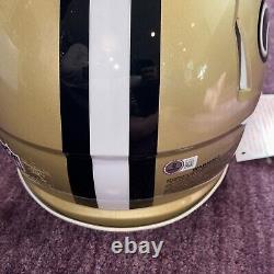 DREW BREES Signed Full-Size New Orleans SAINTS Authentic Helmet Beckett (BAS)