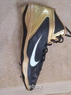 Deuce Mcallister New Orleans Saints Signed Nike Alpha Cleat Psa Dna Ole Miss