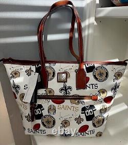 Dooney & Bourke NEW ORLEANS SAINTS NFL LARGE Canvas Tote Shoulder Bag Purse