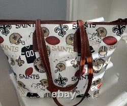 Dooney & Bourke NEW ORLEANS SAINTS NFL LARGE Canvas Tote Shoulder Bag Purse