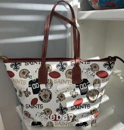 Dooney & Bourke NEW ORLEANS SAINTS NFL LARGE Canvas Tote Shoulder Bag Purse