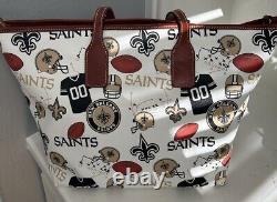 Dooney & Bourke NEW ORLEANS SAINTS NFL LARGE Canvas Tote Shoulder Bag Purse