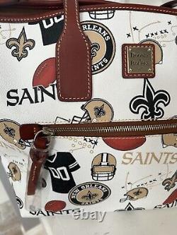 Dooney & Bourke NEW ORLEANS SAINTS NFL LARGE Canvas Tote Shoulder Bag Purse