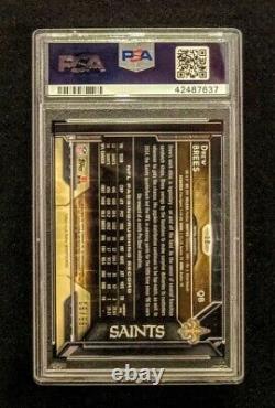 Drew Brees 1/1 2015 Topps Chrome SEPIA REFRACTOR JERSEY NUMBER 09/99 PSA 10