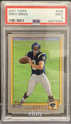 Drew Brees 2001 Topps Rookie Card #328 Non Auto RC Non Chrome PSA 9 Saints HOF