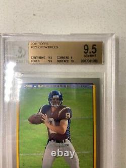 Drew Brees 2001 Topps Rookie Rc #328 Bgs 9.5 Gem-mint Saints Legend