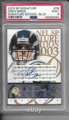 Drew Brees 2003 Sp Signature Blue Ink Autograph Auto Psa 9 Mint Saints