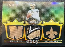 Drew Brees 2007 Topps Triple Threads Gold Triple Logo Patch Jersey Relic /9